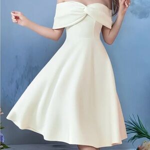 Elegant Strapless Cream Dress